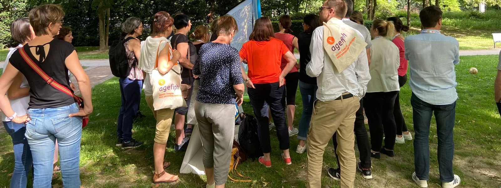 Briefing before the outdoor workshops