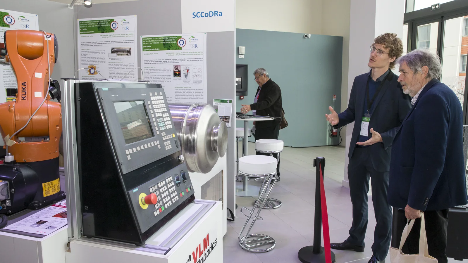 A demonstrator on its stand