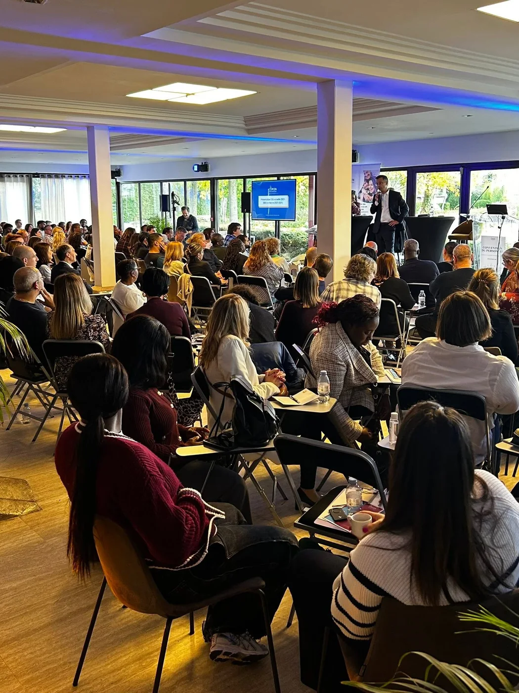 The plenary in front of the lounge windows