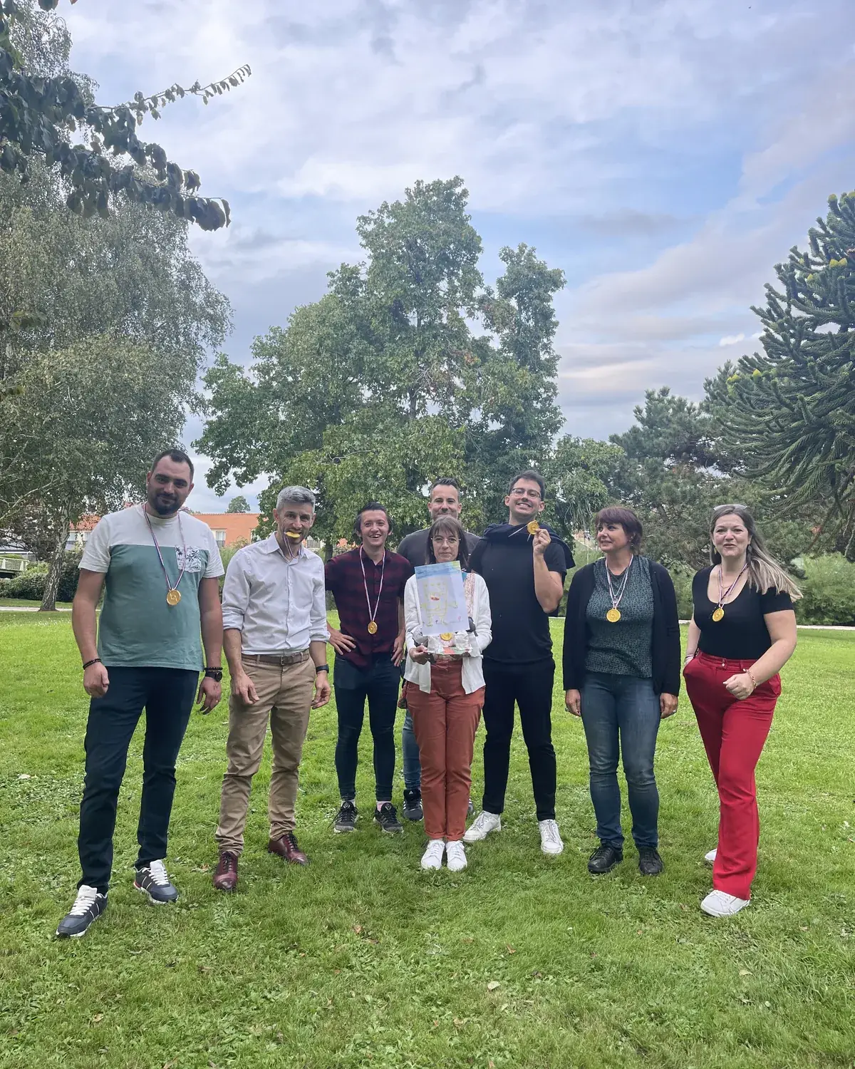 Dans le parc, après le team building