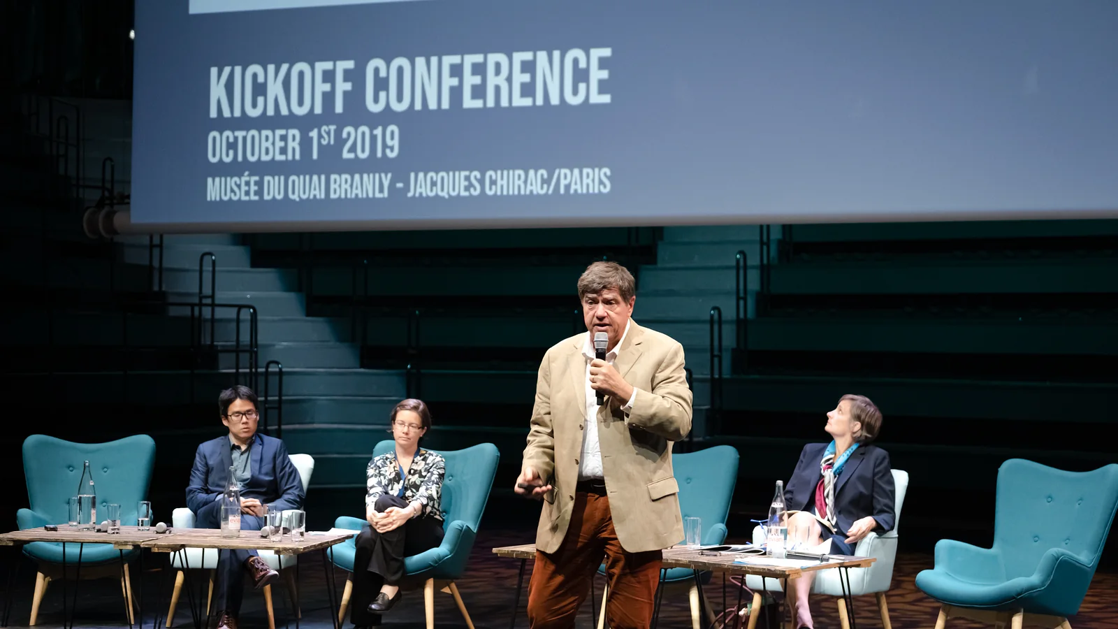 A panel discussion on stage